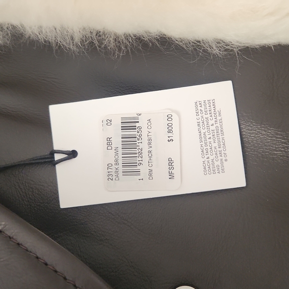 NWT Coach Dream Catcher Varsity Jacket In Dark Brown - Picture 14 of 16